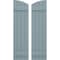 Ekena Millwork Americraft 4-Board (2 Batten) Wood Joined Board-n-Batten Shutters w/Ellipt Top, ARW101BE414X77SBH, PR ARW101BE414X77SBH - alternate 1